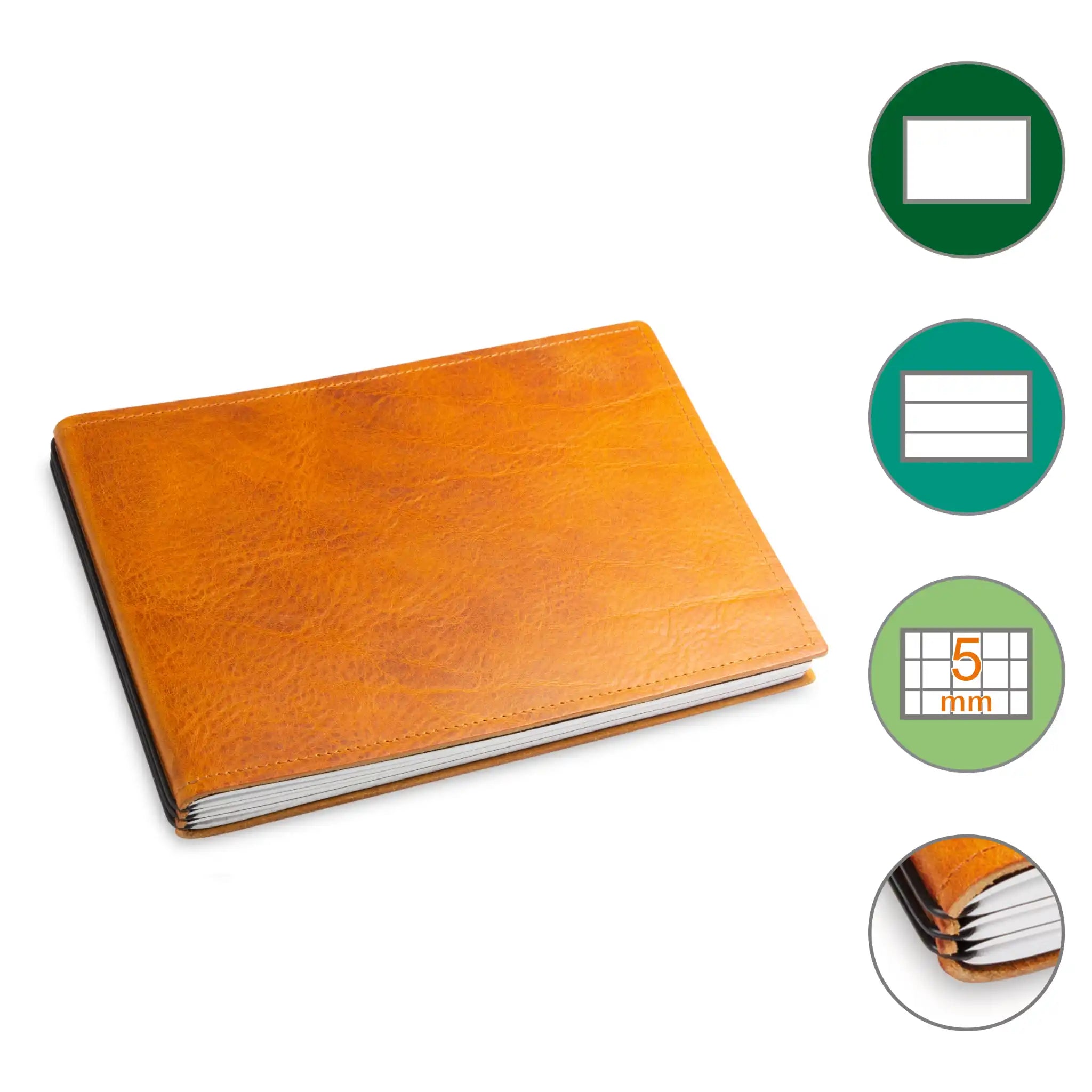 A5+ Quer Notizbuch mit 1-3 Heften