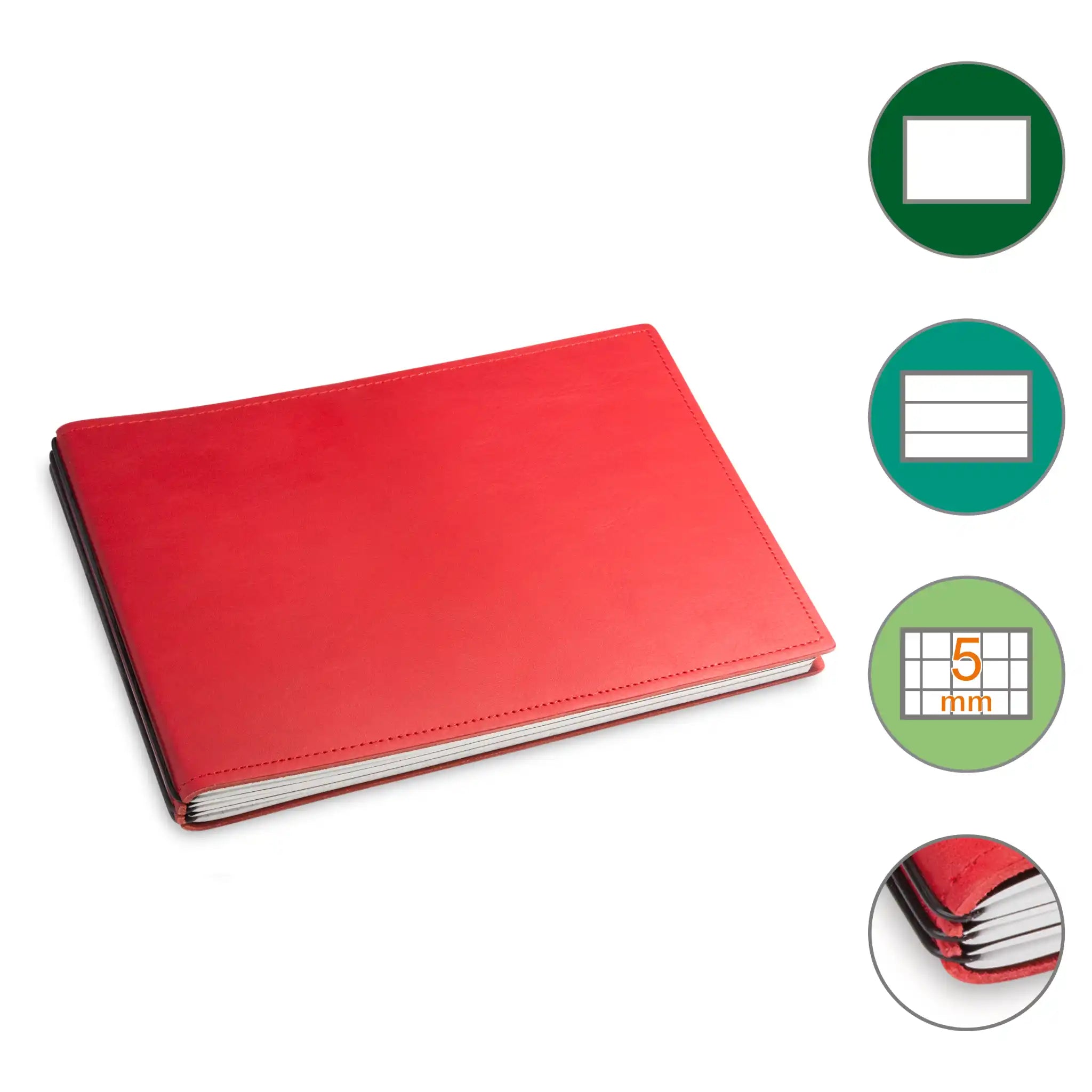 A5+ Quer Notizbuch mit 1-3 Heften