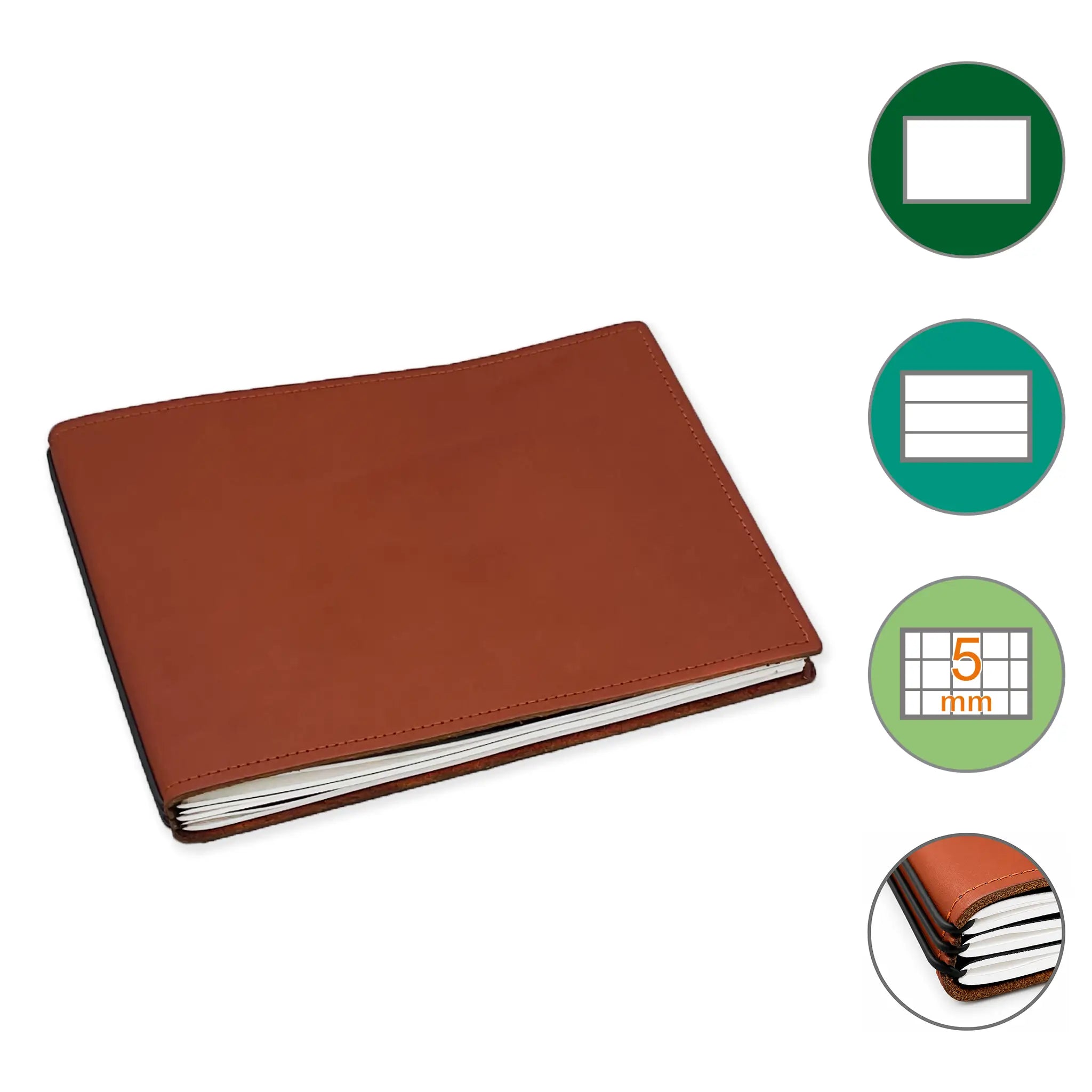 A5+ Quer Notizbuch mit 1-3 Heften