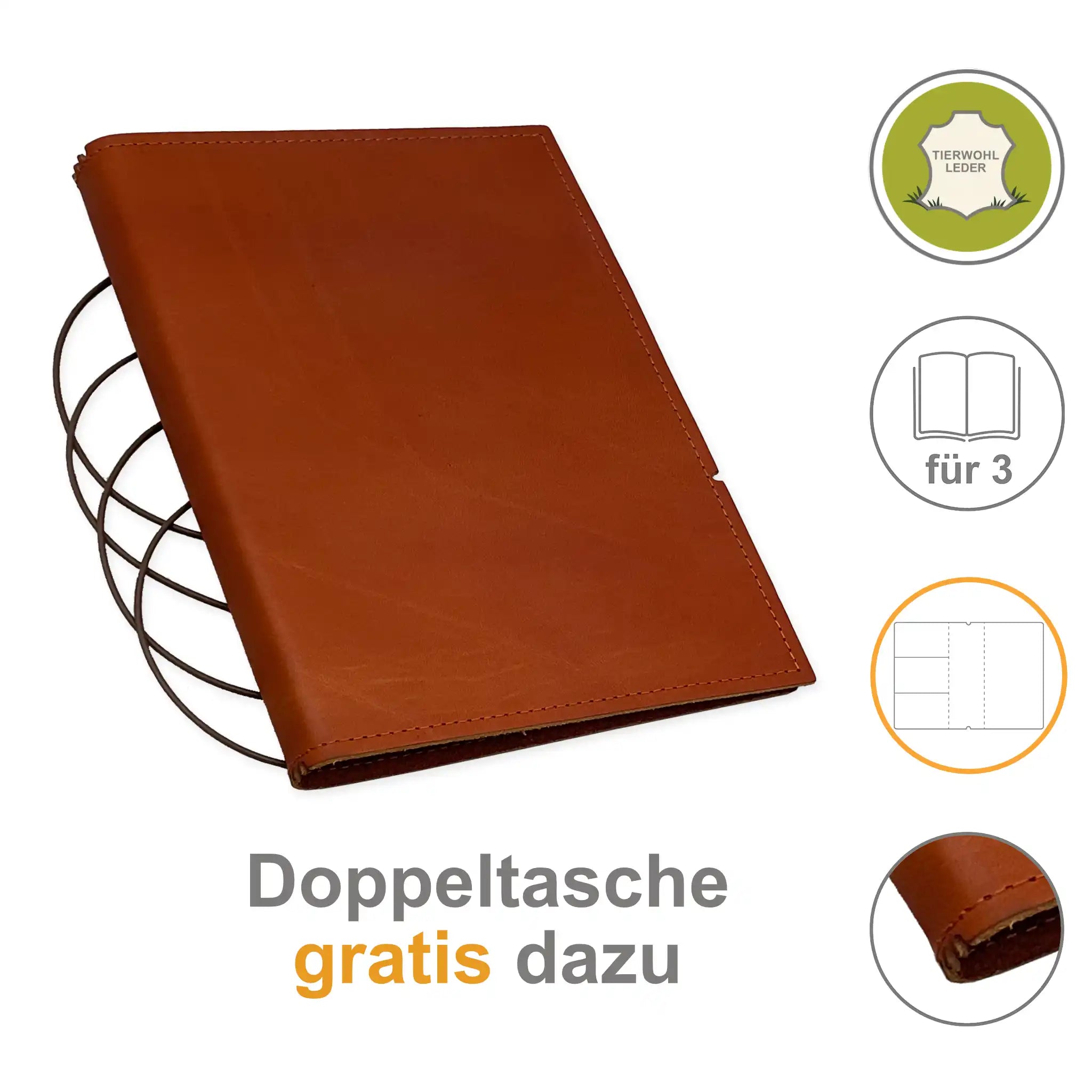 Produkt des Monats April - A5 TIERWOHL Lederhülle