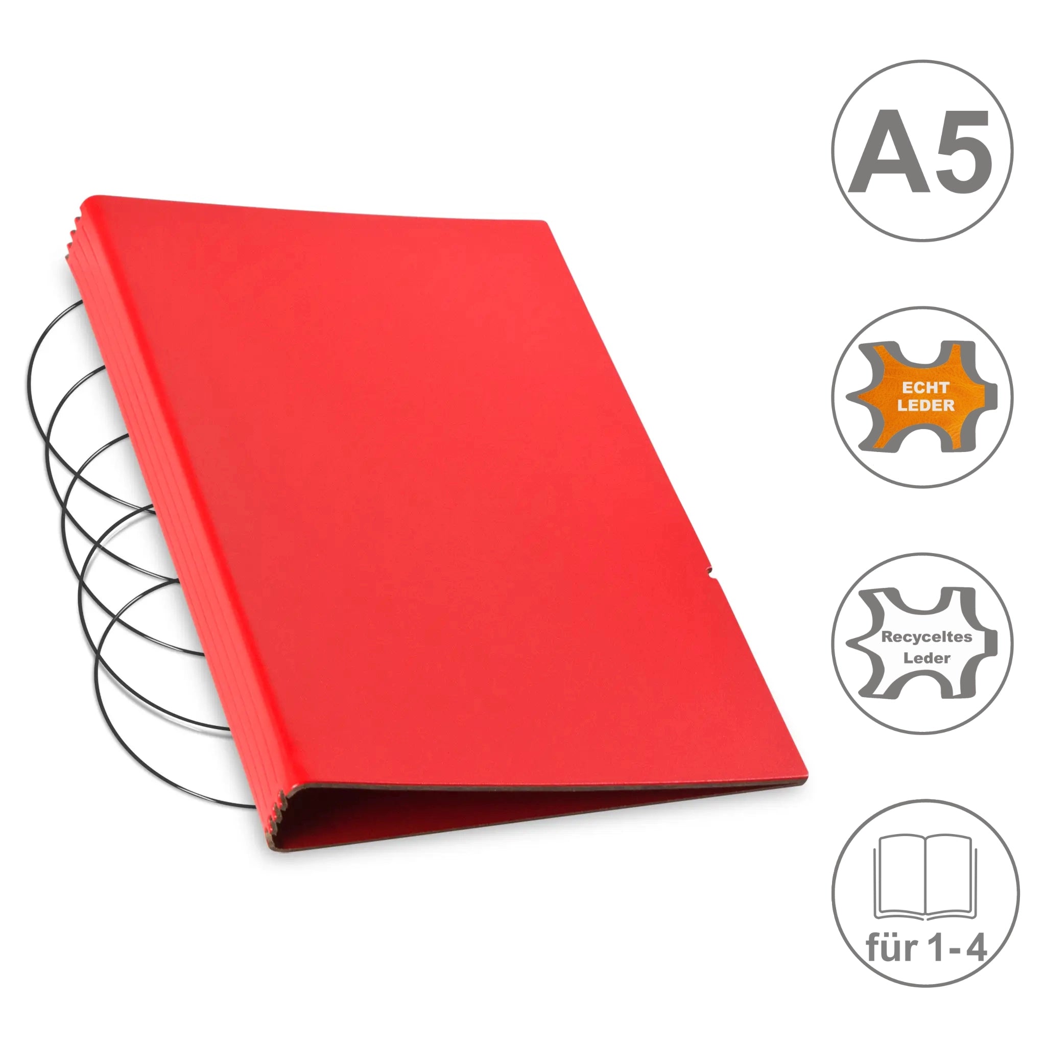 A5 Hüllen Leder/Lefa für 1-4 Hefte