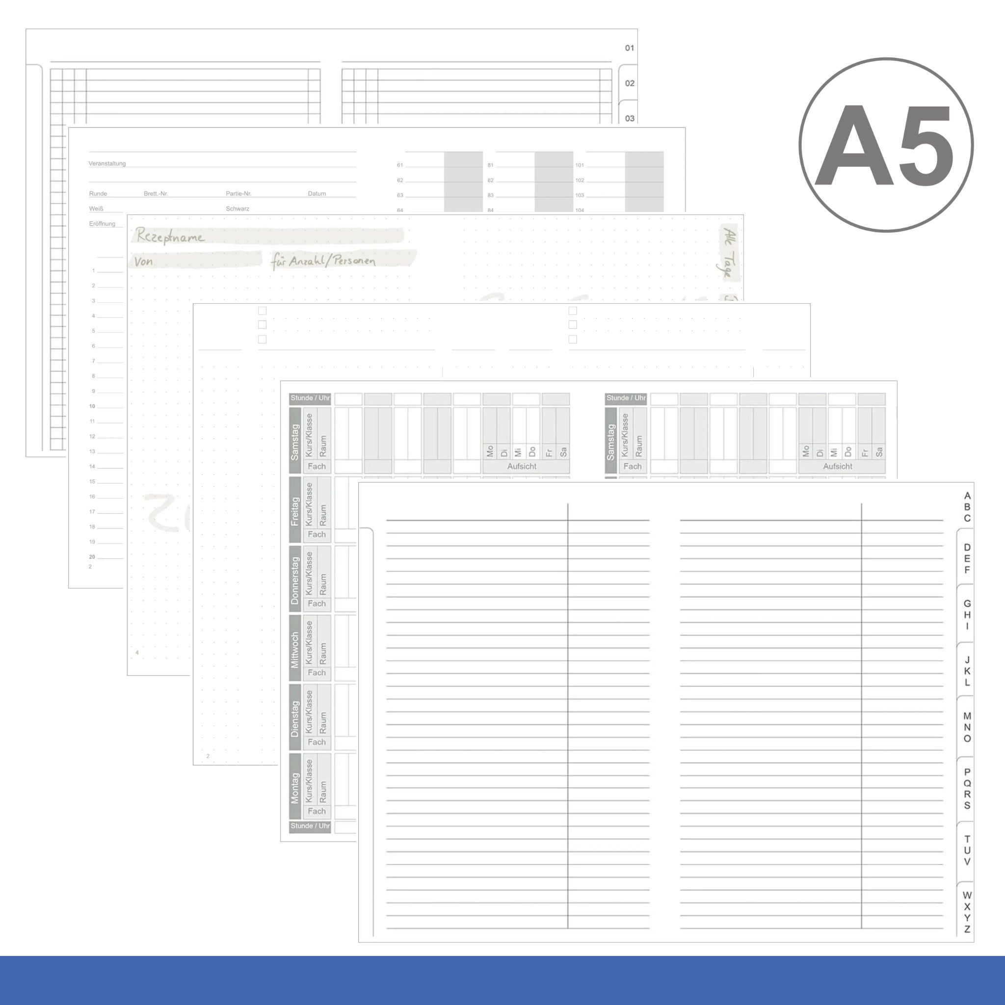 A5 Einlagen - weitere Hefte